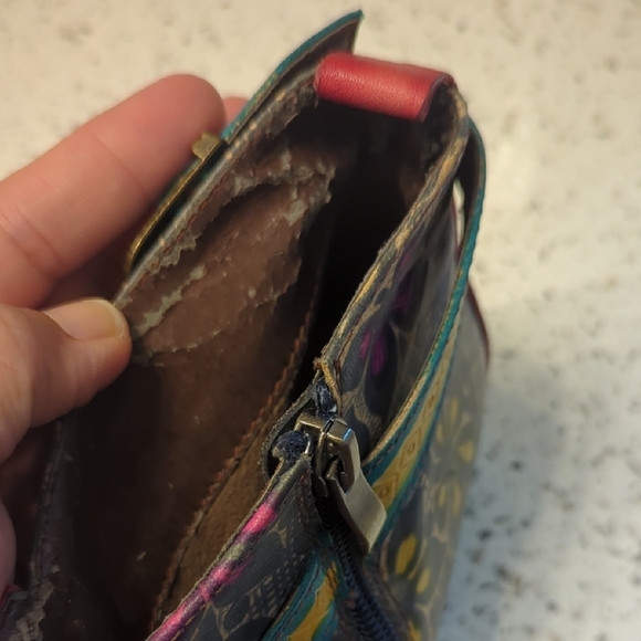 Floral Multicolor Red Leather Ankle Booties - Picture 4 of 6